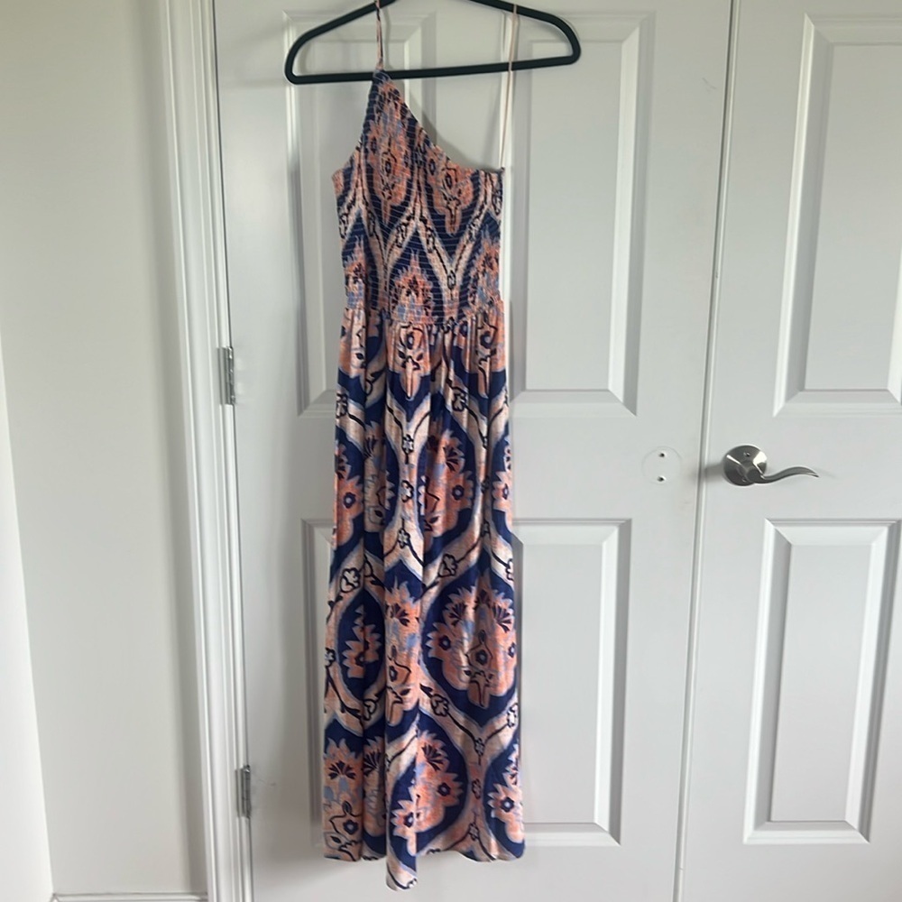 MOON RIVER Women's One Shoulder Smocked Shirred Dress Size Medium